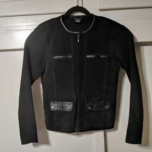 VTG 90s Genuine Suede / Knit Zip Utility Jacket